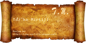 Tőke Mirtill névjegykártya
